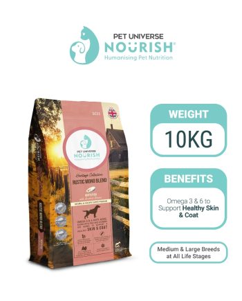 NOURISH Heritage Rustic Mono Blend Skin & Coat Dry Dog Food - Whitefish (10kg)