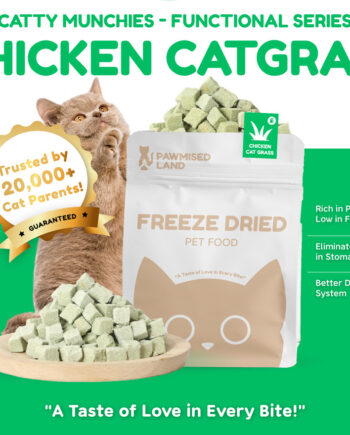 PawmisedLand Catty Munchies - Chicken Catgrass - Freeze Dried 125g