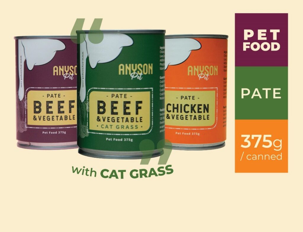 Anyson Pet Canned Wet Cat Food With Cat Grass 375g