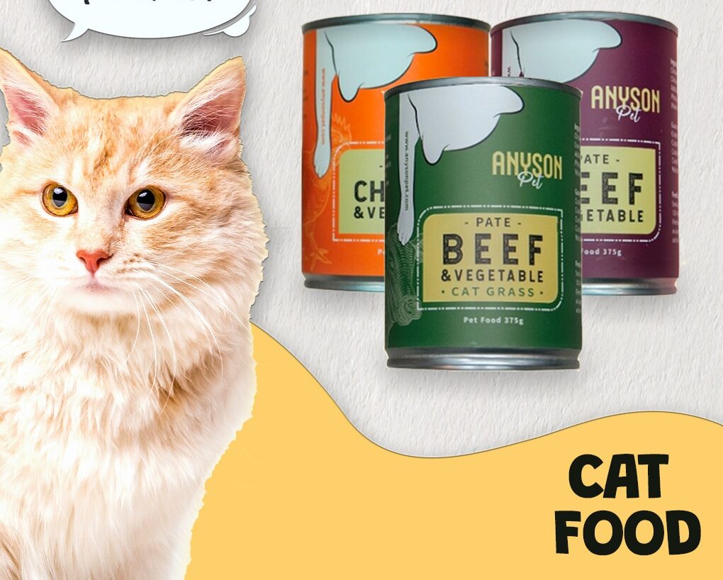 Anyson Pet Canned Wet Cat Food With Cat Grass 375g